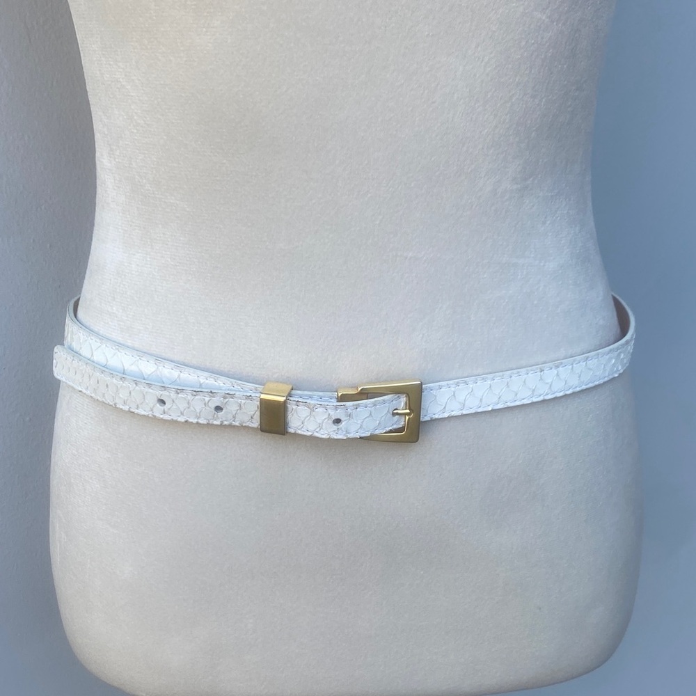MICHAEL KORS White python Belt with Gold Accent